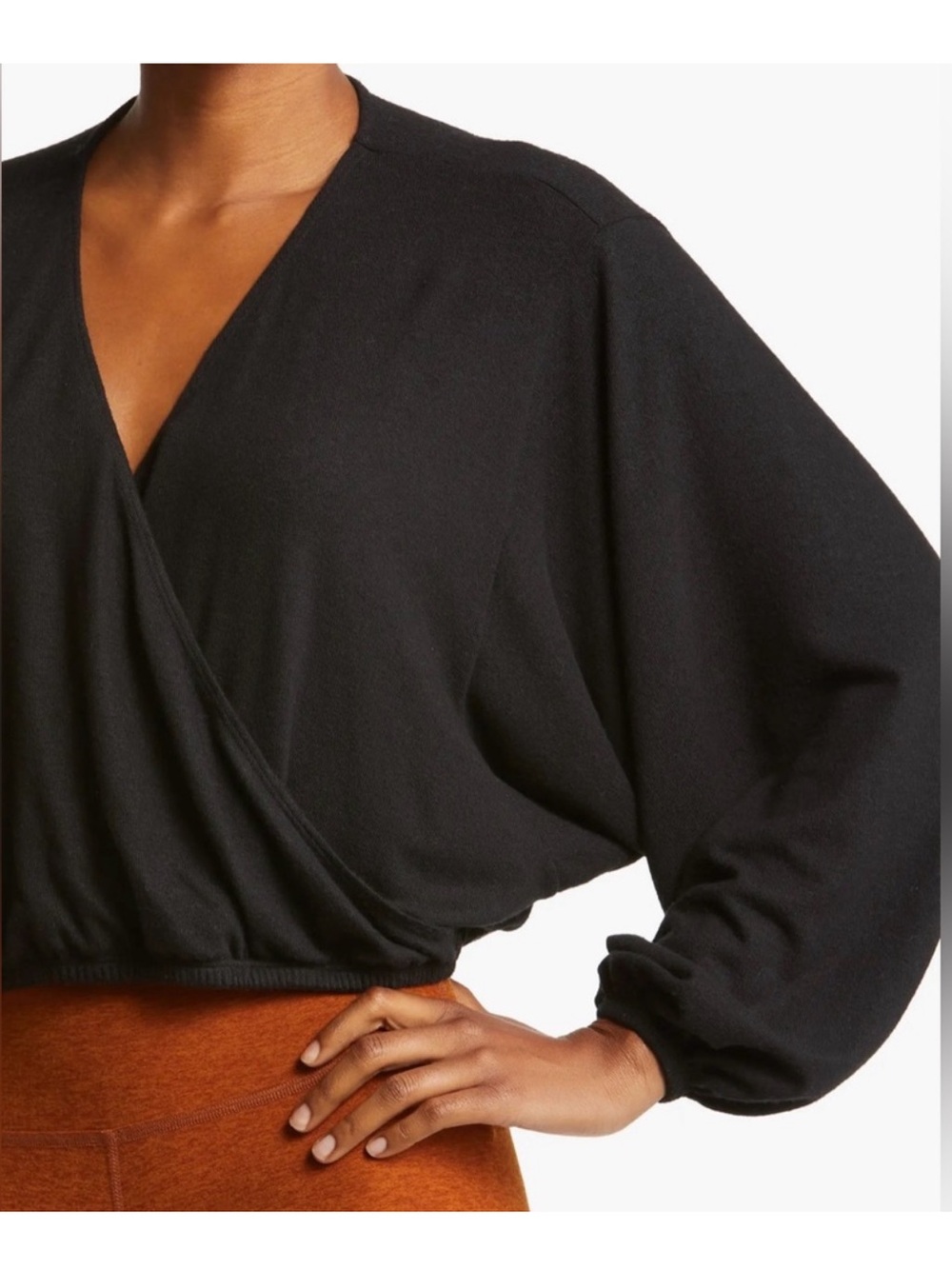 Beyond Yoga Wrapped Up Pullover in black